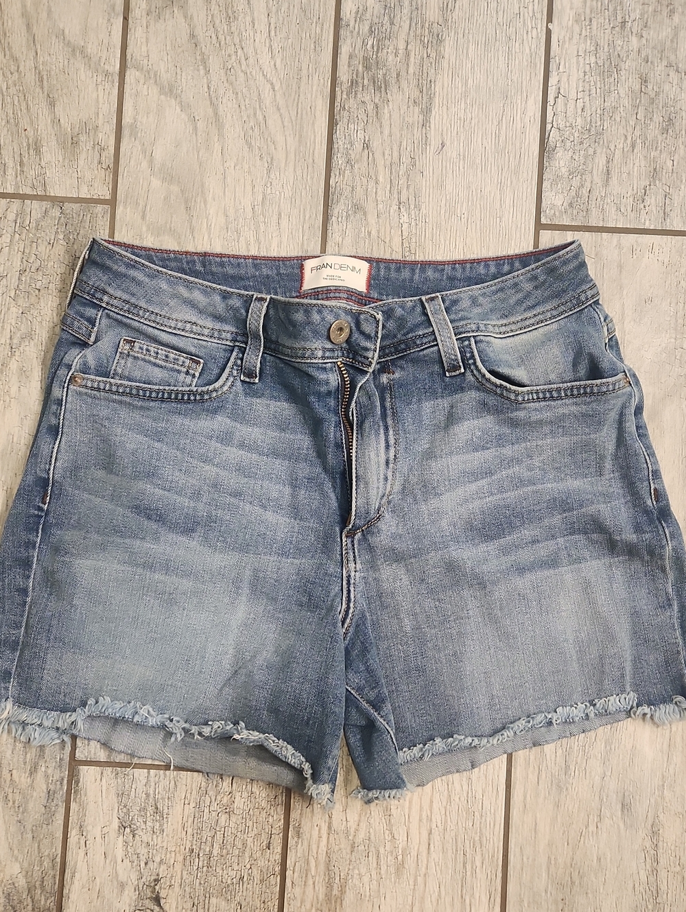 Fran Denim Lauren Women's Light Blue Distressed Denim Shorts